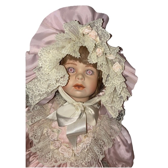 Thelma Resch Doll Toddler Victorian Porcelain 26" Pink Eyes Creepy Limited #983 - Picture 1 of 16